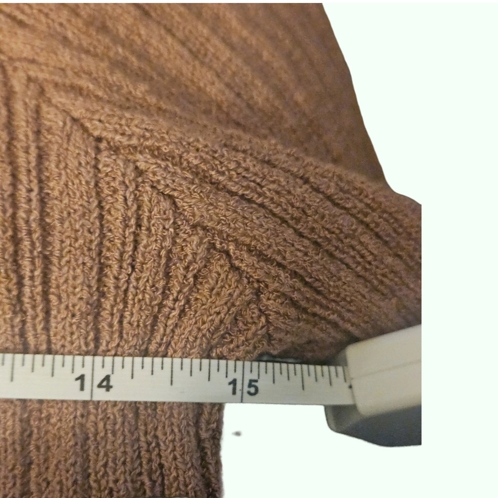 Mon Renn Eternal Knit Combo Dress Hazelnut Brown Ribbed Maxi Belted Short Sleeve - Picture 5 of 5
